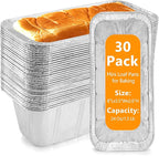 Mini Loaf Pans 1Lb 30-Pack,Aluminum Foil Heavy Duty Disposable Bread Baking Pan Bread Tins for Baking Cakes, Breads,Meatloafs Size-8"x 3.5" x 2.5" (30 Packs)