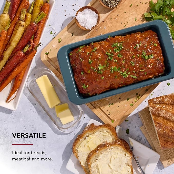 KitchenAid Nonstick Swiss Engineered Aluminized Steel Loaf Pan, Dishwasher Safe, 9 x 5 Inch, Agave