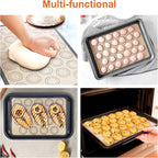 HOOMIL Macaron Silicone Baking Mats, 18"x13", Non-Stick, Reusable, Food Safe, Commercial Half Sheet Size Silicone Mat, Pack of 2
