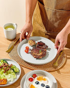Famiware Milkyway Plates and Bowls Set, 12 Pieces Dinnerware Sets, Dishes Set for 4, White