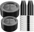 DaYammi 350 Pieces Black Glitter Dinnerware Set 50 Guest for Party- 50 Dinner Plates, 50 Dessert Plates -50 Per Rolled Napkins with Black Cutlery - 50 Disposable Cups 9 OZ