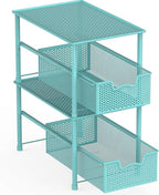 Simple Houseware Stackable Under Sink Cabinet Sliding Basket Organizer Drawer, Turquoise