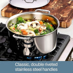 All-Clad D3® Stainless Steel 6 Quart Stockpot With Lid- Made in the USA- The Original Bonded Professional Cookware- Oven Safe & Induction Compatible