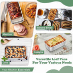 TeamFar Mini Loaf Pan, 6 PCS Stainless Steel Loaf Pans for Baking Bread, 6.3 x 3.5 Inch Bread Baking Pan for Homemade Bread, Meatloaf, Cake and Brownies, Non-Toxic, Oven & Dishwasher Safe