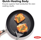 OXO 10” Non-Stick Every Day Frying Pan, BPA-Free Comfort Grip Silicone Handle, Dishwasher & Oven Safe, PFAS-Free Ceramic Skillet, Black