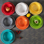 12-Piece Rustic Melamine Dinnerware Set With Dinner Plate, Salad Plate And Large Capacity All Purpose Bowls,Service for 4, Indoor And Outdoor Use, Yellow