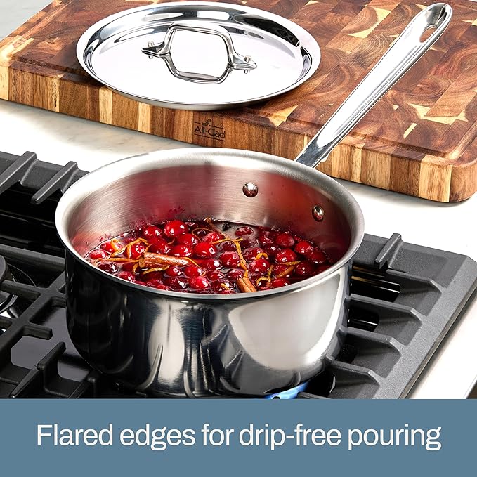 All-Clad D3 3-Ply Stainless Steel Cookware Set 10 Piece, Induction, Oven Broiler Safe 600F, Kitchen Cooking Set w/ Frying Pans, Saucepans, Saute Pan, Stockpot and Soup Pot, Pots and Pans, Silver