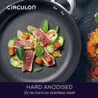 Circulon Symmetry Hard Anodized Nonstick Frying Pan Set / Skillet Set - 10 Inch and 12 Inch, Black
