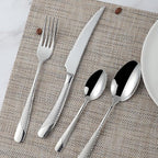 16 Piece Silverware Set,Stainless Steel Flatware Set Spoon and Fork Set for 4,Kitchen Utensil Cutlery Set Mirror Finish Dishwasher Safe Gift Package (silver)
