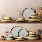 TheTerra Ceramic Dinnerware Sets for 4, 12 Pieces Porcelain Lightweight Plates and Bowls Sets, Scratch Resistant Dish Set, Oven & Microwave & Dishwasher Safe, Dusk Blue