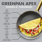 GreenPan Hybrid 9.5” & 11” Nonstick Stainless Steel Frying Pan Set, APEX Tri-Ply Thermobond PFAS-Free Ceramic Skillets, Induction & All Cooktop Compatible, Oven Temp to 850°F, Dishwasher Safe, Gold