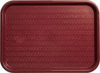 Carlisle FoodService Products Fast Food Cafeteria Tray 12" x 16", Durable Polypropylene Food Tray with Slip-Resistant Surface, Stackable for Cafes and Schools, BPA-Free, Burgundy (Pack of 24)