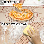 Zulay Kitchen Silicone Baking Mat Sheet - Reusable Silicone Baking Sheet - Easy & Convenient Nonstick Baking Supplies - Mats for Baking - Oven Safe - Extra thick 0.7mm, 26"x16" (Light Red)