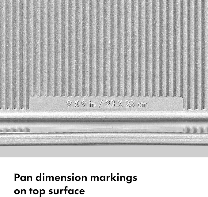 OXO Good Grips Non-Stick Pro Clear Coated Metal Bakeware Cake Pan 9 in Square, Baking Pan for Cakes, Brownies and Cookies