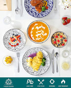 vancasso SELENE Plates and Bowls Set for 6, 24 Pieces Dinnerware Sets, Mircowave and Dishwasher Safe Dishes Set, Porcelain Muted Dinnerware