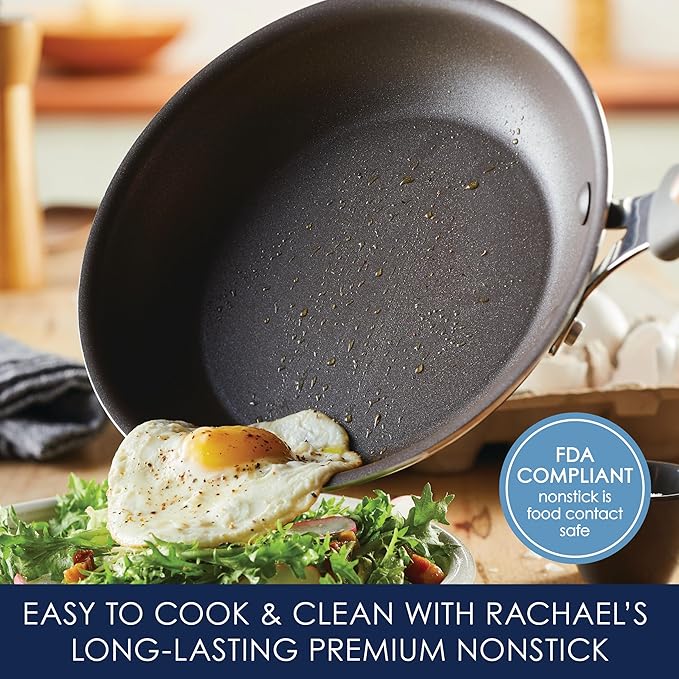 Rachael Ray Cook + Create Nonstick Frying Pan/Skillet, 8.5 Inch, Gray