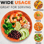 6 Pack Wooden Salad Bowls - 8"Wx2"H Holiday Wooden Salad Bowl Set for Pasta, Fruit or Side Dishes, Glossy & Easy to Clean Surface, for Party Dinners, Brunches, Weddings, Great Mothers Day Table Decor