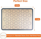 HOOMIL Macaron Silicone Baking Mats, 16.5"x 11.6", Non-Stick, Reusable, Food Safe, Half Sheet Size Silicone Mat, Pack of 2