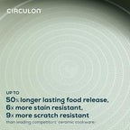 Circulon Halo with LaserDefense Ceramic Nonstick Frying Pan with Helper Handle and Lid, Made Without PFAS, Compatible with All Stovetops, Dishwasher and Oven Safe, 12 Inch Skillet - Sage