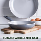 GreenPan Dover Healthy Ceramic Nonstick, 8" Frying Pan Skillet, PFAS-Free, Dishwasher Safe, Comfort Grip Handle, Grey