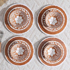Melamine Plates and Bowls Set, 12-Piece Melamine Dinnerware Set, Dinner Serving Dishes Set for 4, Unbreakable, Brown-Yellow