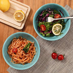 TP 12-Piece Melamine Dinnerware Sets, Plates and Bowls Dishes Set for 4, Break-Resistant & Non-Microwavable, Lightweight Dinner Plates, Teal