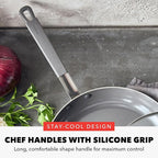 GreenPan x Bobby Flay Stainless Steel 12” Frying Pan Skillet & Glass Lid, Professional Grade Tri-Ply, Multiclad, PFAS-Free Ceramic Nonstick, Induction Suitable, Dishwasher & Oven Safe,Stay Cool Handle