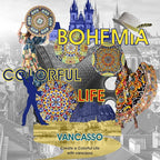 vancasso Dinner Plates Set of 6-10.5 Inch Ceramic Plates, Microwave, Oven and Dishwasher Safe, Colorful Bohemian Style Dishes for Kitchen