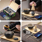 TEANAGOO Matcha Whisk Set, 10 Pcs Complete Set, Black, Matcha Kit with Tray, Bowl, Scoop, Sifter, Powder Jar, Gift for Matcha Lovers