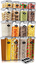 KICHLY Airtight Food Storage Containers With Lids (16 Pack) - Pantry Organizers - Pantry Storage - For Cereal & More