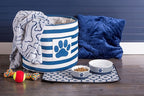 Bone Dry Paw & Patch Ceramic Pet Collection, Small Bowl, 4.25x2", Nautical Blue