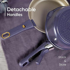 CAROTE 26Pcs Nonstick Pots and Pans Set, Nonstick Cookware Set with Detachable Handle, Induction Kitchen Cookware Sets Removable Handles, Dishwasher Safe, Oven Safe, Purple