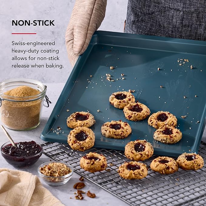 KitchenAid Nonstick Swiss Engineered Aluminized Steel Cookie Slider, Dishwasher Safe, Agave, 13x18 Inch