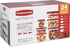 Rubbermaid Assorted Food Storage Container Set - Case of: 1; Each Pack Qty: 24; Total Items Qty: 24