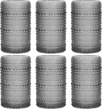 Moretoes Hobnail Drinking Glasses Set of 6,12 Oz Highball Glasses Clear Embossed Boho Water Glass Cups Kitchen Bar Tumbler Glassware Set for Whiskey, Beer, Juice, Milk and Various Mixed Drinks (Gray)