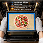 Silicone Pastry Mat with Measurements, 28 x 20 Inch Extra Thick Non-Slip Nonstick XL Baking Mat for Dough Rolling, Kneading, Fondant and Pie, Blue