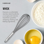Farberware Professional 2 Piece Baking Set with Stainless Steel Wire Whisk and Stanless Steel Handle, Grey Silicone Head Spatulas For Beating, Blending, Mixing, and Scraping