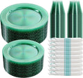 DaYammi 350 Pieces Green Glitter Dinnerware Set 50 Guest for Party St Patricks Day Plates - 50 Dinner Plates, 50 Dessert Plates - 50 Per Rolled Napkins with Green Cutlery - 50 Disposable Cups 9 OZ