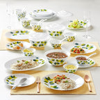 Borosil Gourmet Dinnerware Set For 6, 19 Pieces, White Dinner Plates and Bowls Sets, Chip Resistant Tempered Opal Glass, Stain Resistant, Dishwasher & Microwave Safe Dinner Set For Gifting, Serves 6
