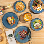 AmorArc Ceramic Dinnerware Sets, Handmade Reactive Glaze Stoneware Plates and Bowls Sets,Highly Chip and Crack Resistant | Dishwasher & Microwave Safe Dishes Set, Service for 4 (12pc)