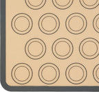 Amazon Basics Silicone Baking Mat for Macarons, Non-Stick, Food Safe, Reusable, Oven-Safe, 16.5" x 11.6", Beige/Gray, 2-Pack