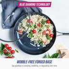 Blue Diamond Cookware Hard Anodized Ceramic Nonstick, 11" Frying Pan Skillet with Lid, PFAS-Free, Dishwasher Safe, Oven Safe, Grey