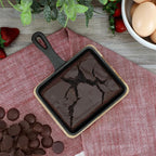 Megachef Cast Iron Mini Fry Pan/Saute Pan with Wood Tray, Cookware, Bakeware, Serveware (4 Piece)