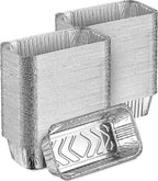 MontoPack Aluminum Disposable Loaf Pans | Deep Standard Size 8.5” x 4.5” Extra Thick Foil Bread Containers for Baking, Food Storage & Takeout | Eco-Friendly & Recyclable | Bulk 100-Pack 2 Pound Trays