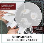 BergKoch Splatter Screen for Frying Pan - 11.5 Inch Stainless Steel Grease Splatter Guard - Cover Oil Splash when Sizzling Bacon, Cooking Fried Chicken or Popcorn