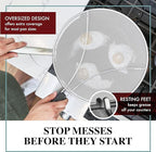 BergKoch Splatter Screen for Frying Pan - 15 Inch Stainless Steel Grease Splatter Guard - Cover Oil Splash when Sizzling Bacon, Cooking Fried Chicken or Popcorn