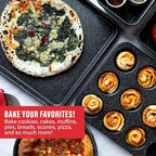 Granitestone Ultra Nonstick Bakeware Set, 5 Piece Dishwasher Safe Baking Pans Set with Muffin Pan, Loaf Pan, Round Baking Tray & Baking Sheet for Oven with Even Heating &No Warp Technology