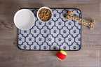 Bone Dry Paw & Patch Ceramic Pet Collection, Large Bowl, 7.5x2.4", Nautical Blue