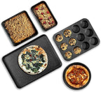 Granitestone Ultra Nonstick Bakeware Set, 5 Piece Dishwasher Safe Baking Pans Set with Muffin Pan, Loaf Pan, Round Baking Tray & Baking Sheet for Oven with Even Heating &No Warp Technology